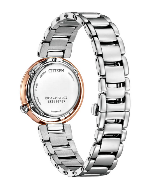 Citizen Ladies Diamond Eco-Drive Stainless Steel Watch with Pink Dial