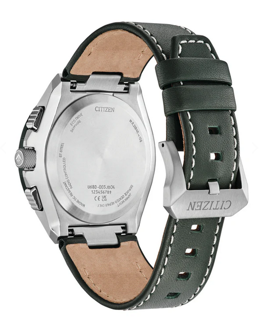 Citizen Gents Promaster Eco-Drive Watch with Leather Strap and Green Dial