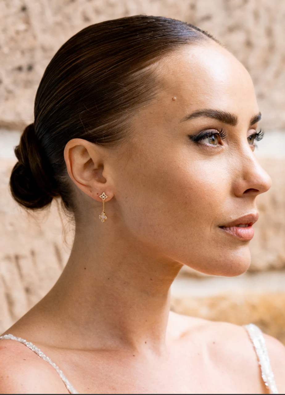 Georgini Gold Plated Sydney Soiree Fairwater Mother of Pearl Drop Earrings