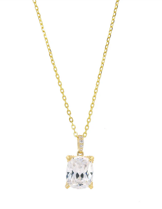 Georgini Gold Plated Sydney Soiree Elaine Cushion Cut Pendant Necklace