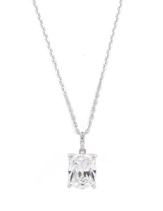 Georgini Sterling Silver Sydney Soiree Elaine Cushion Cut Pendant Necklace