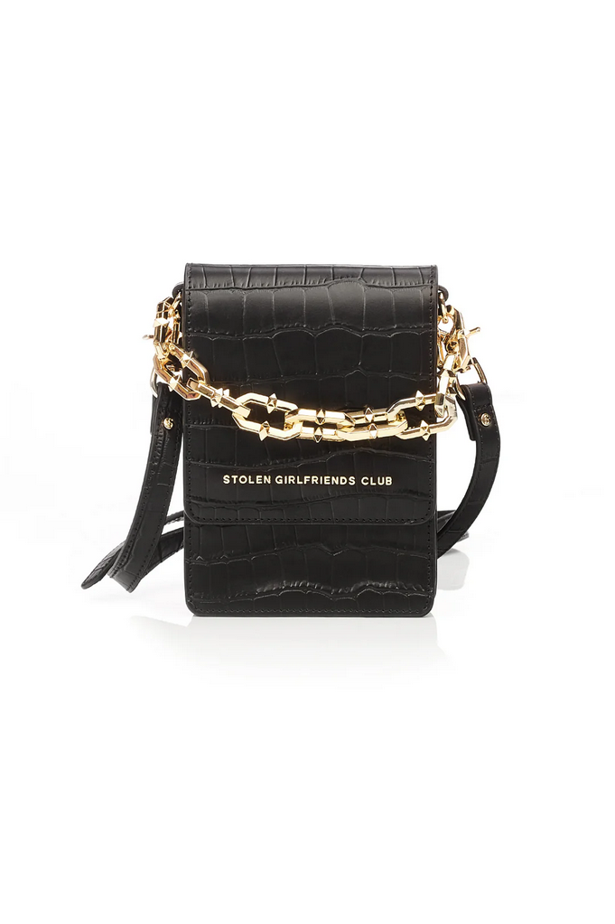 Stolen Girlfriends Club Matte Black On Tour Gold Hardware Bag