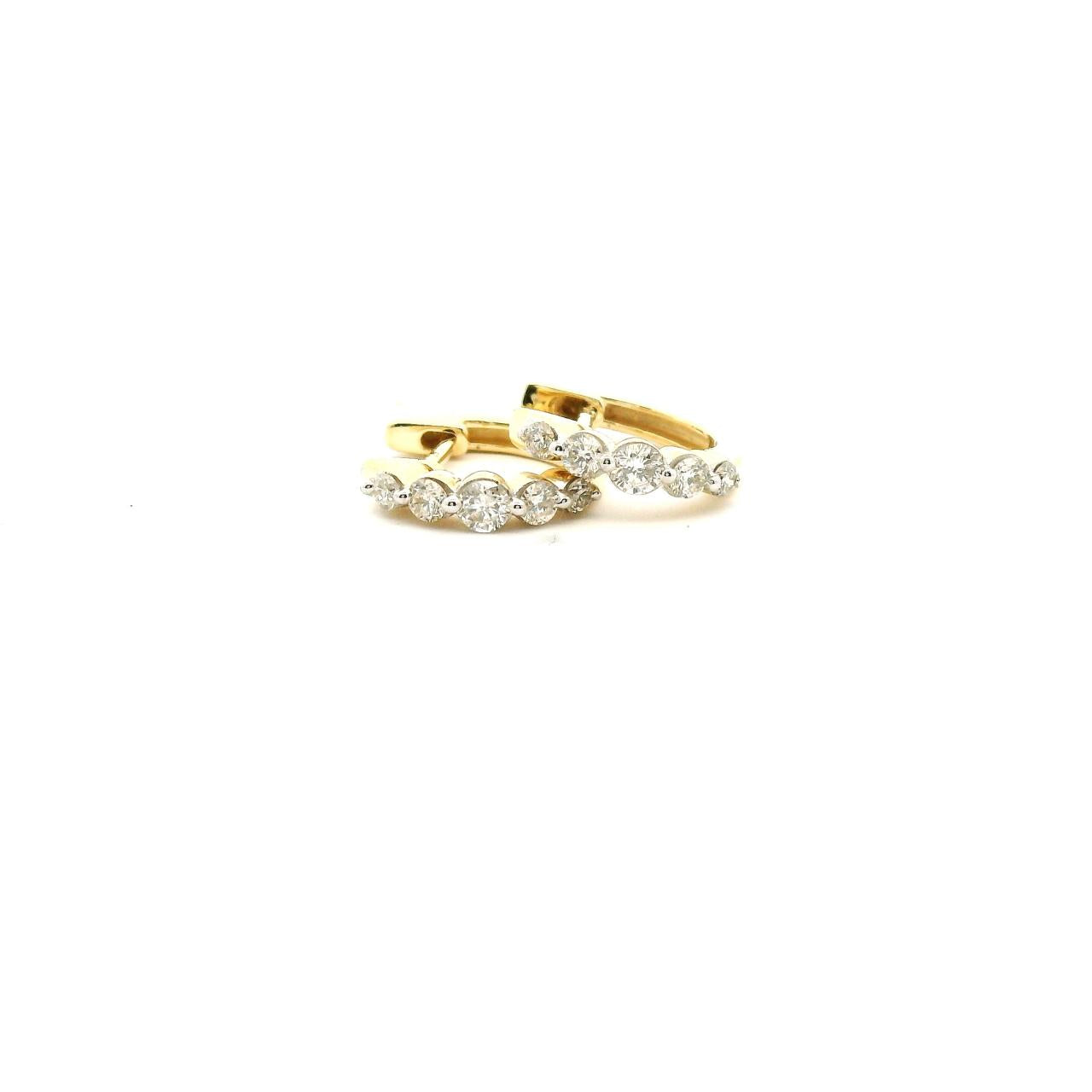 10ct Yellow Gold Diamond Hoop Earrings