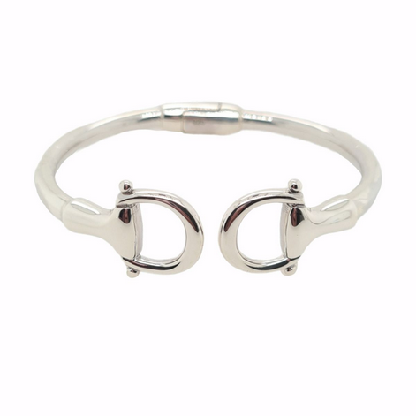 Sterling Silver Equestrian Horse Buckle Bracelet