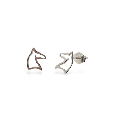 Sterling Silver Equestrian Open Horse Head Stud Earrings