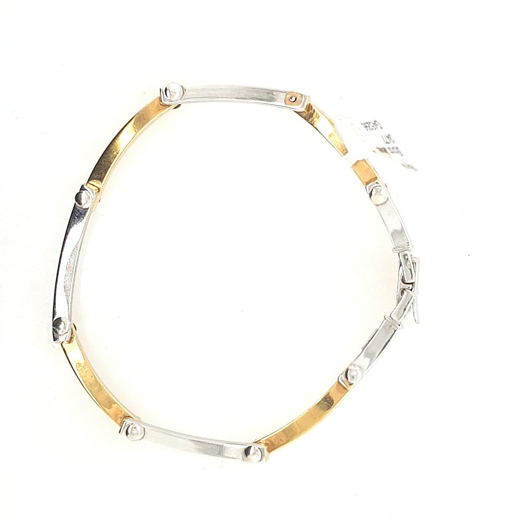 Estate 18ct Two Tone Bar Bracelet