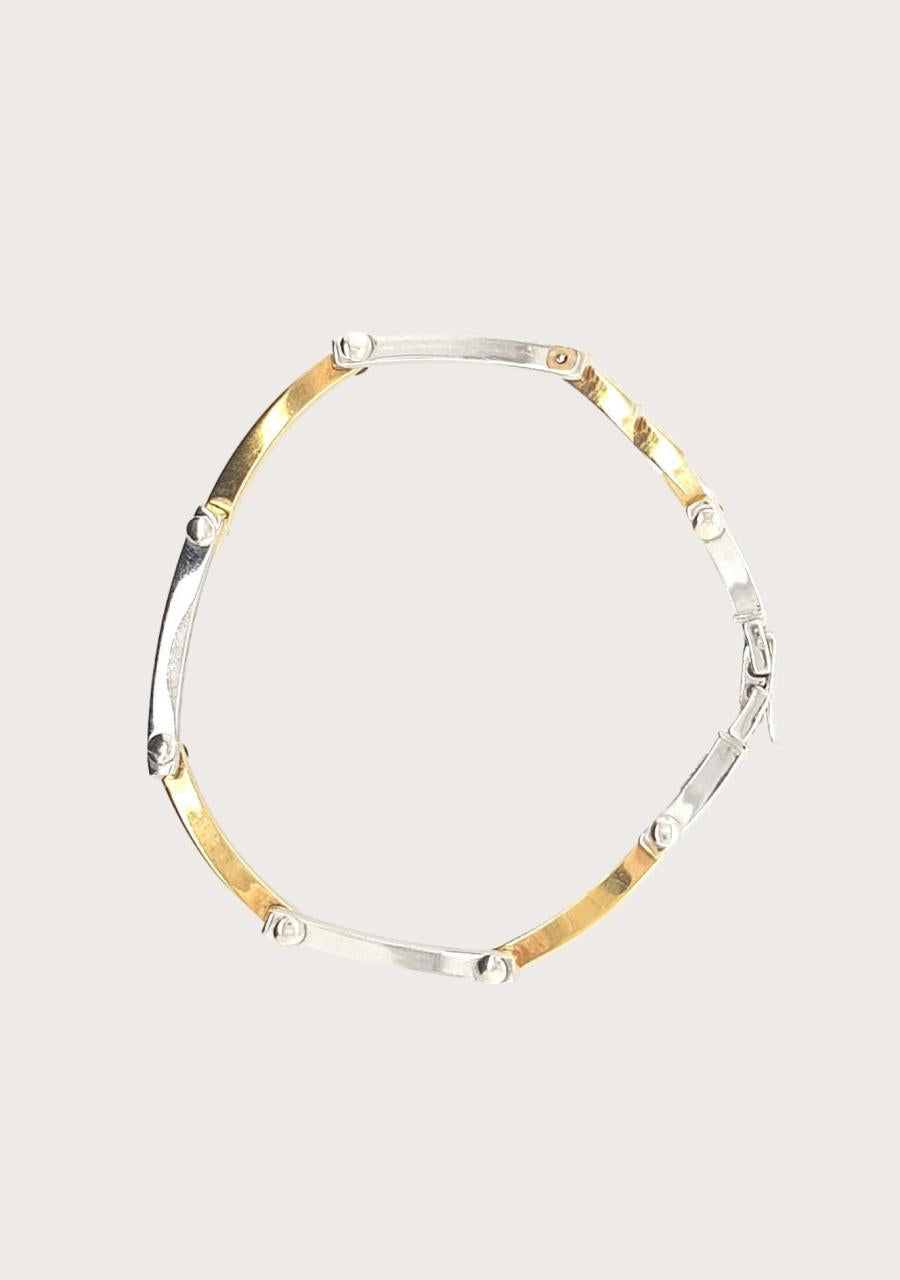Estate 18ct Two Tone Bar Bracelet