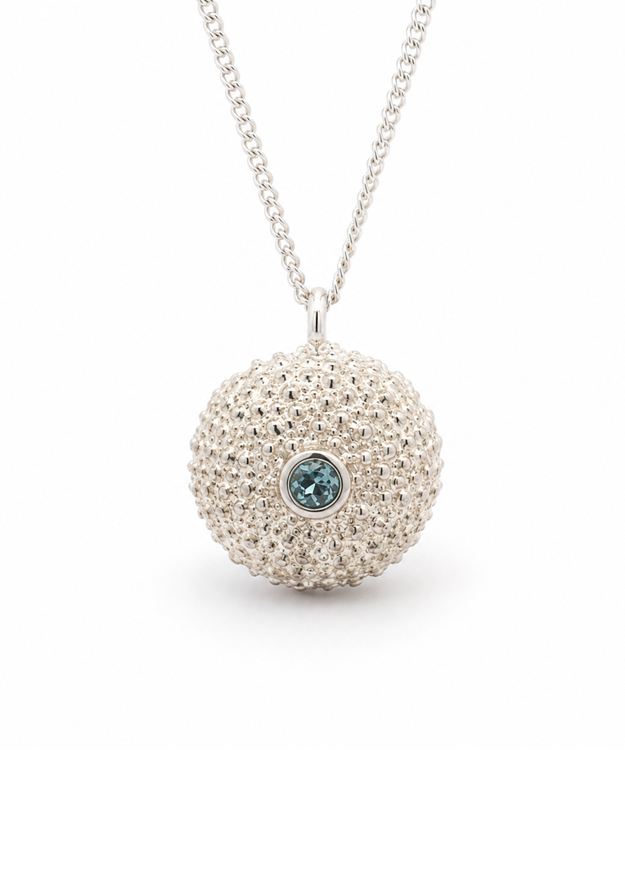 Sterling Silver Kina Blue Topaz Pendant