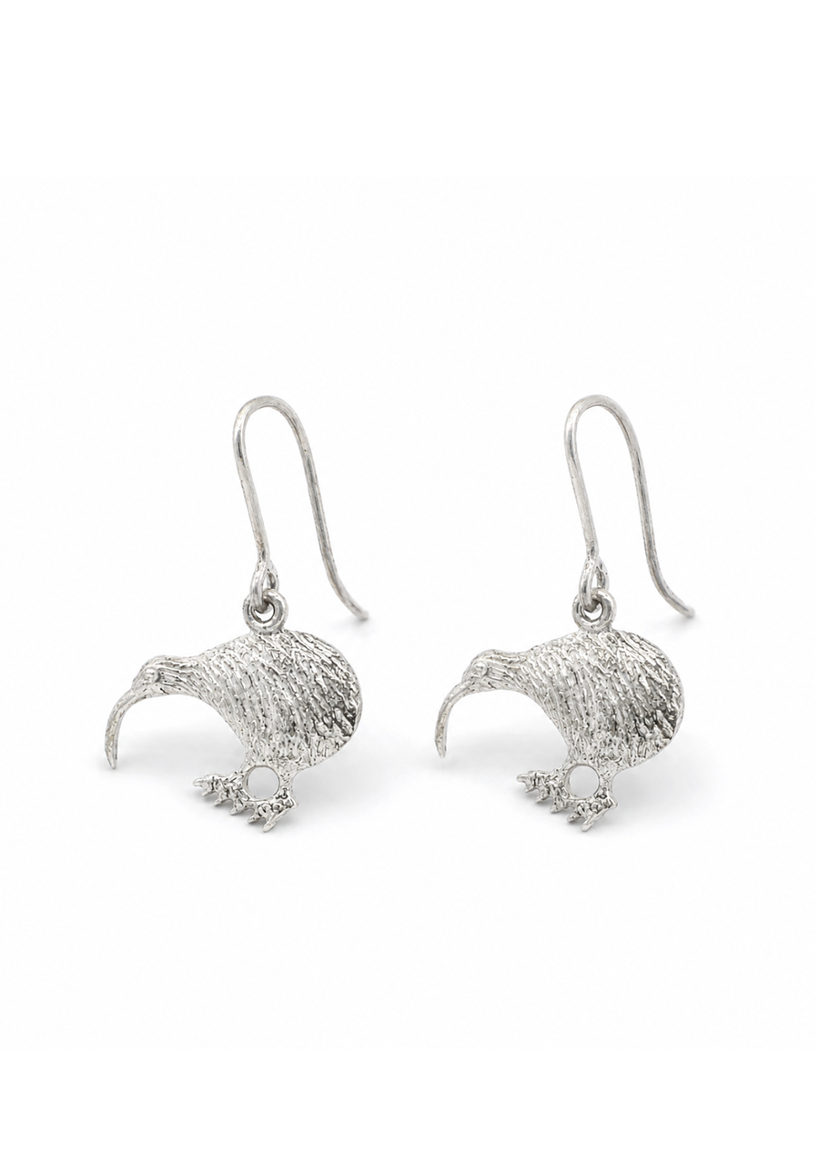 Sterling Silver Kiwi Hook Earrings