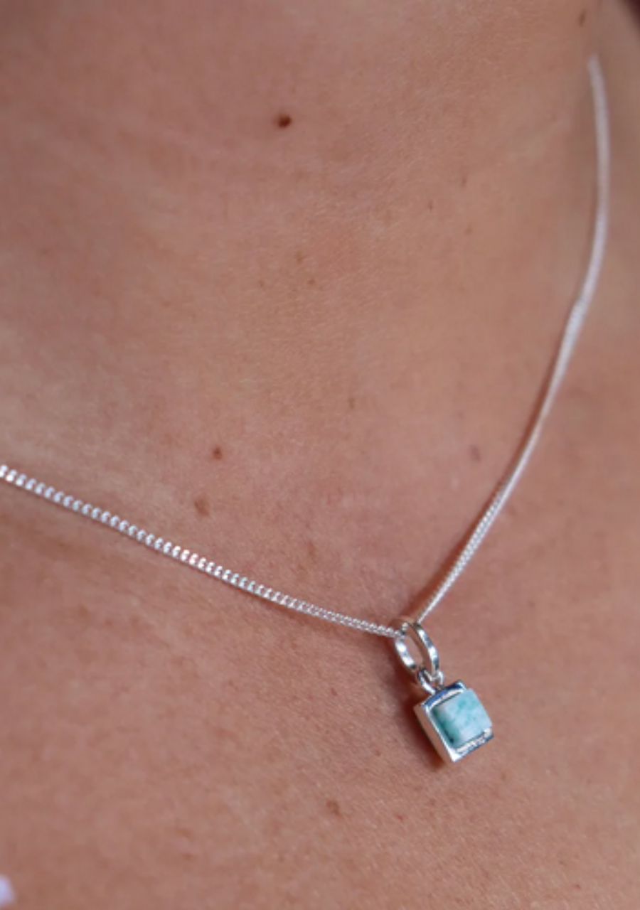 La Stele Sterling Silver Amazonite Petite Necklace
