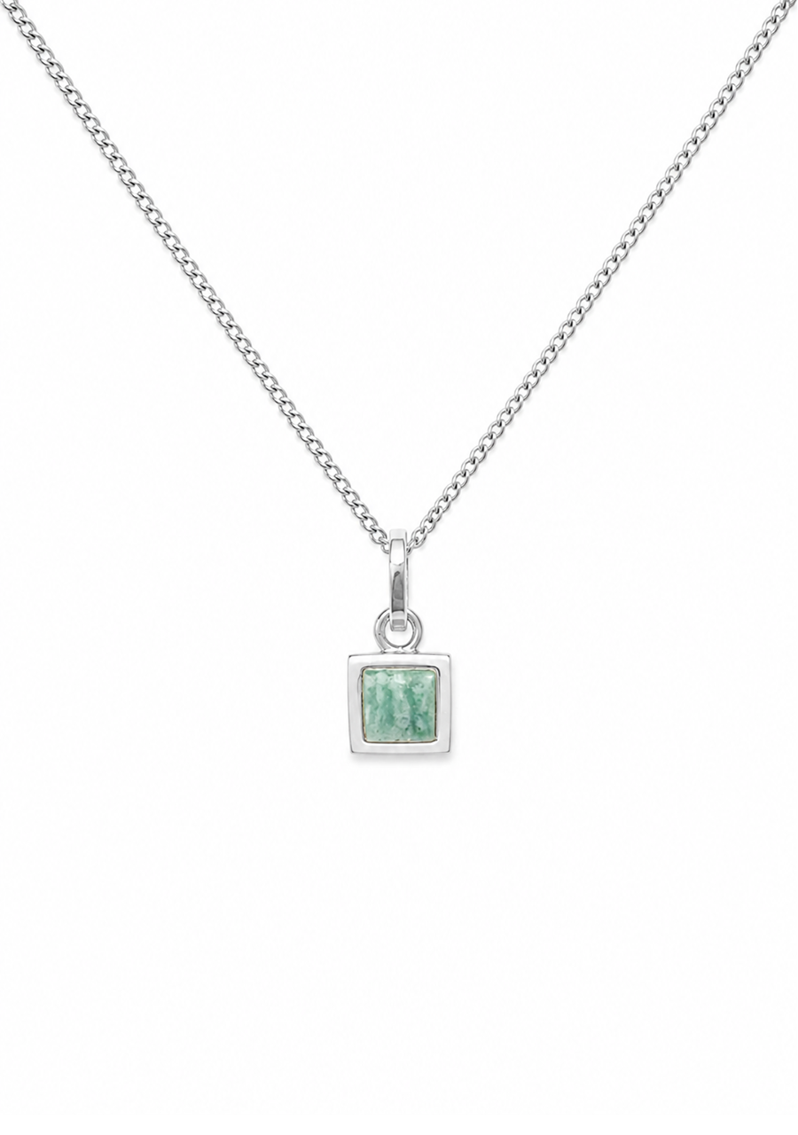 La Stele Sterling Silver Amazonite Petite Necklace