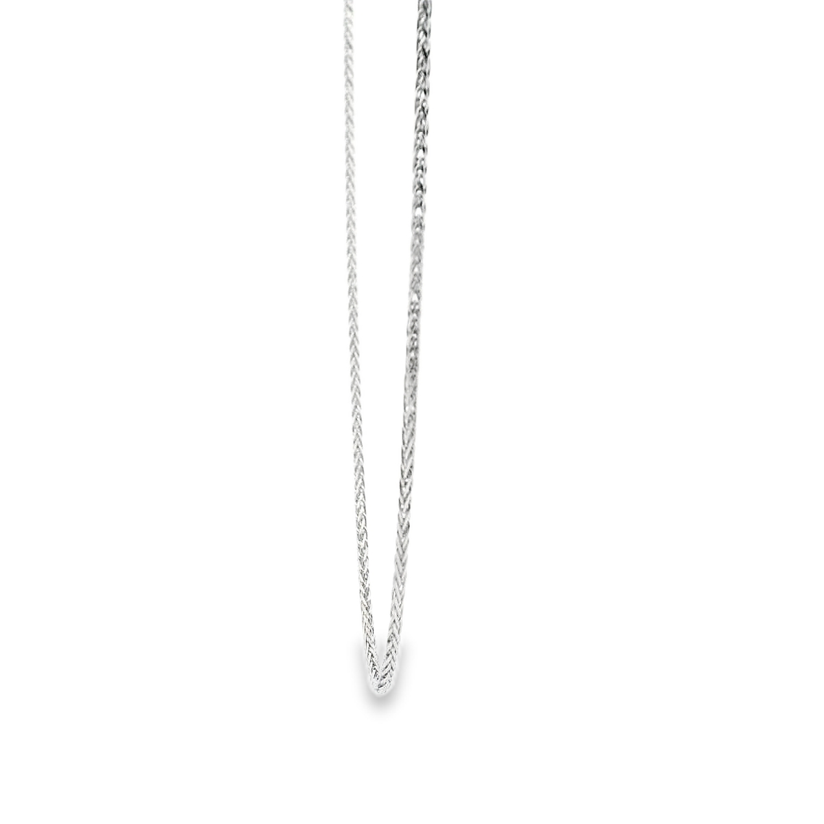 9ct White Gold 1.2m Fox Chain with Extender Chain