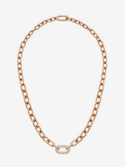Daniel Wellington Rose Gold Plated Crystal Link Necklace 45cm