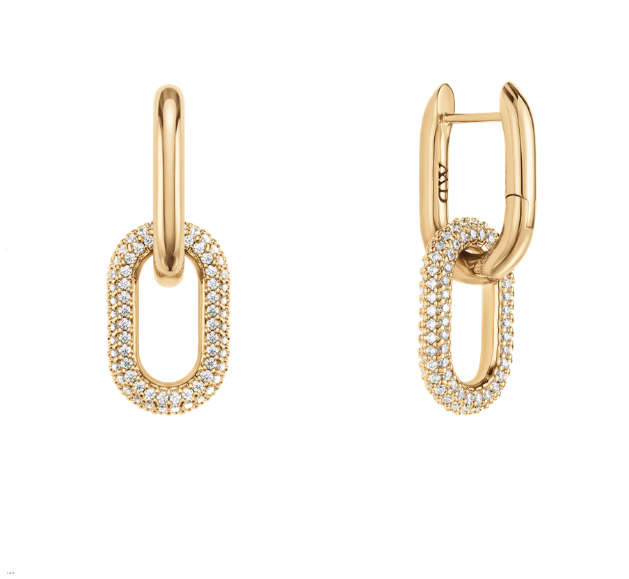 Daniel Wellington Gold Plated Crystal Link Earrings
