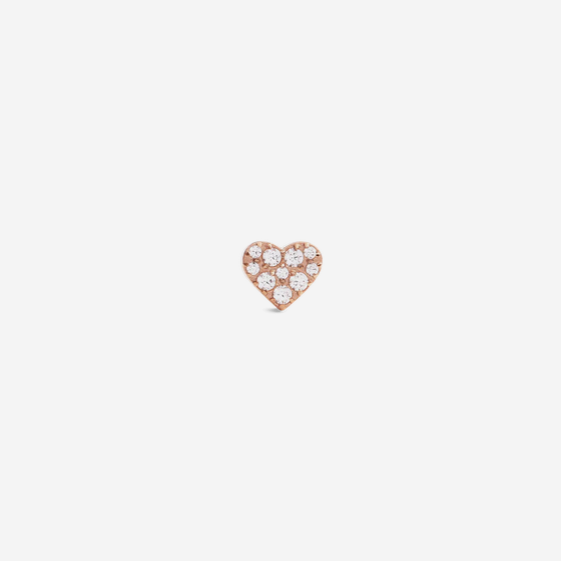 Daniel Wellington Rose Gold Plated Micro Crystal Heart Single Stud Earring