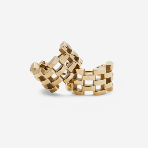Daniel Wellington Gold Plated Perfect Pair Link 5 Row Earrings