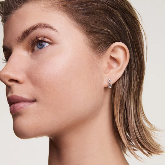 Daniel Wellington Steel Perfect Pair Link 3 Row Earrings