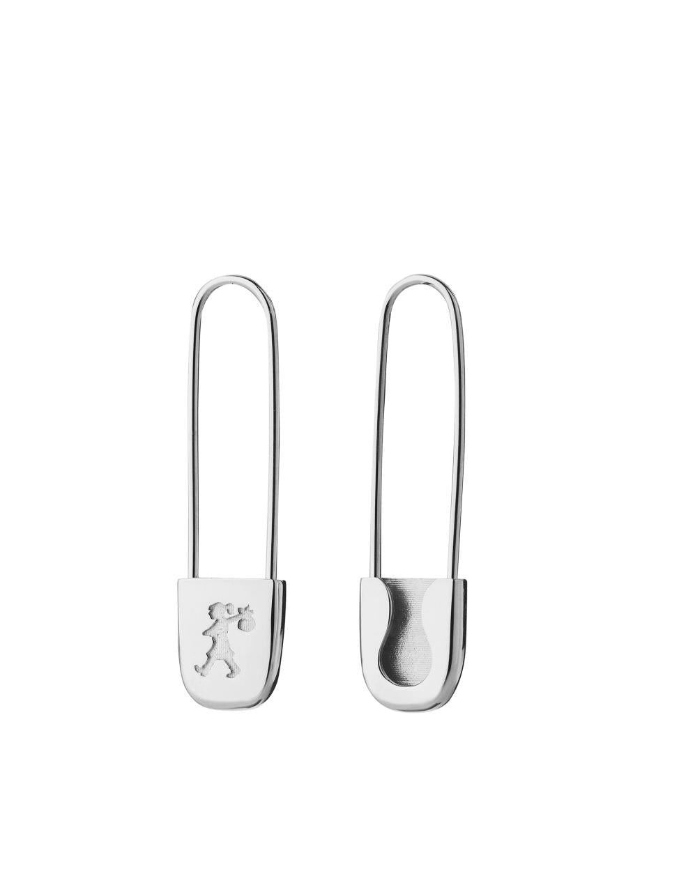 Karen Walker Sterling Silver Runaway Safety Pin Earrings