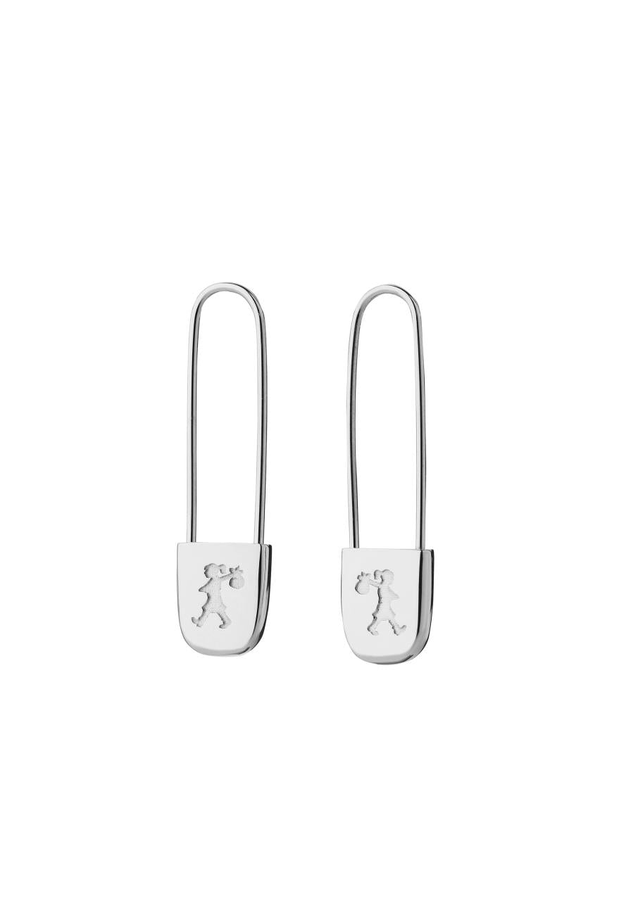 Karen Walker Sterling Silver Runaway Safety Pin Earrings