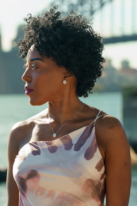 Georgini Sterling Silver Opal Glow Barangaroo Blue Created Opal Pendant