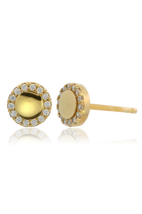 Georgini Gold Plated Chic Noel High Shine Stud Earrings