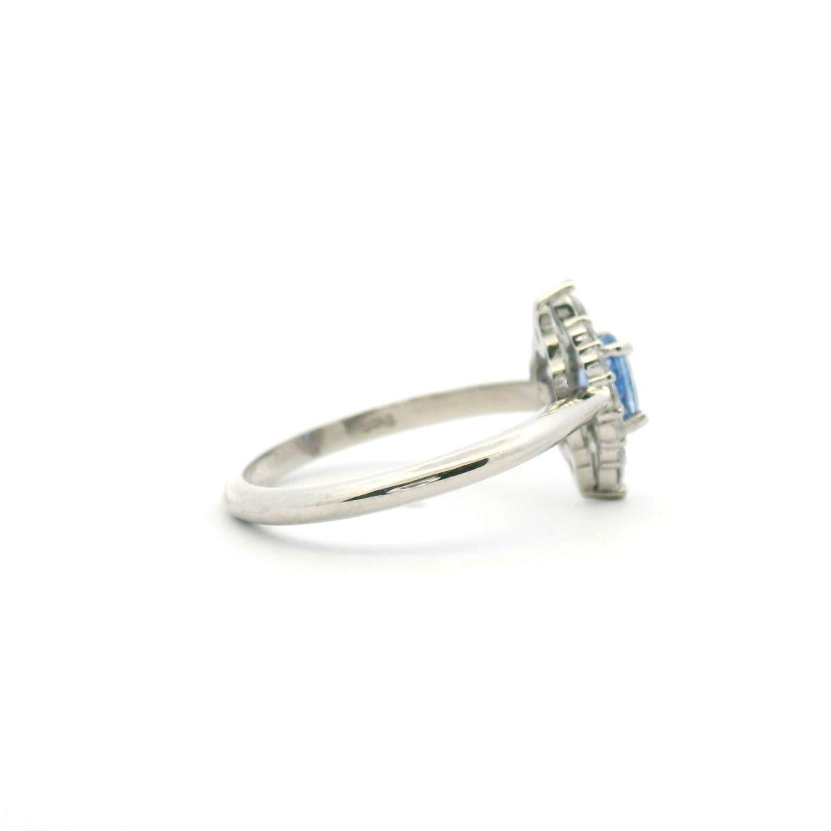 Ceylonese Sapphire & Lab Grown Diamond 9ct White Gold Ring