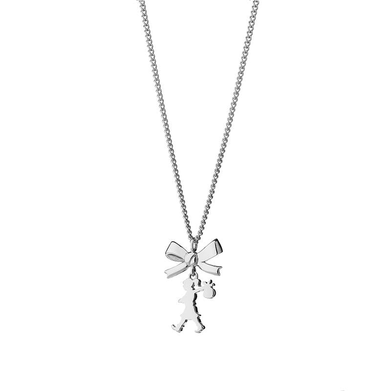 Karen Walker Sterling Silver Mini Girl with a Bow Necklace