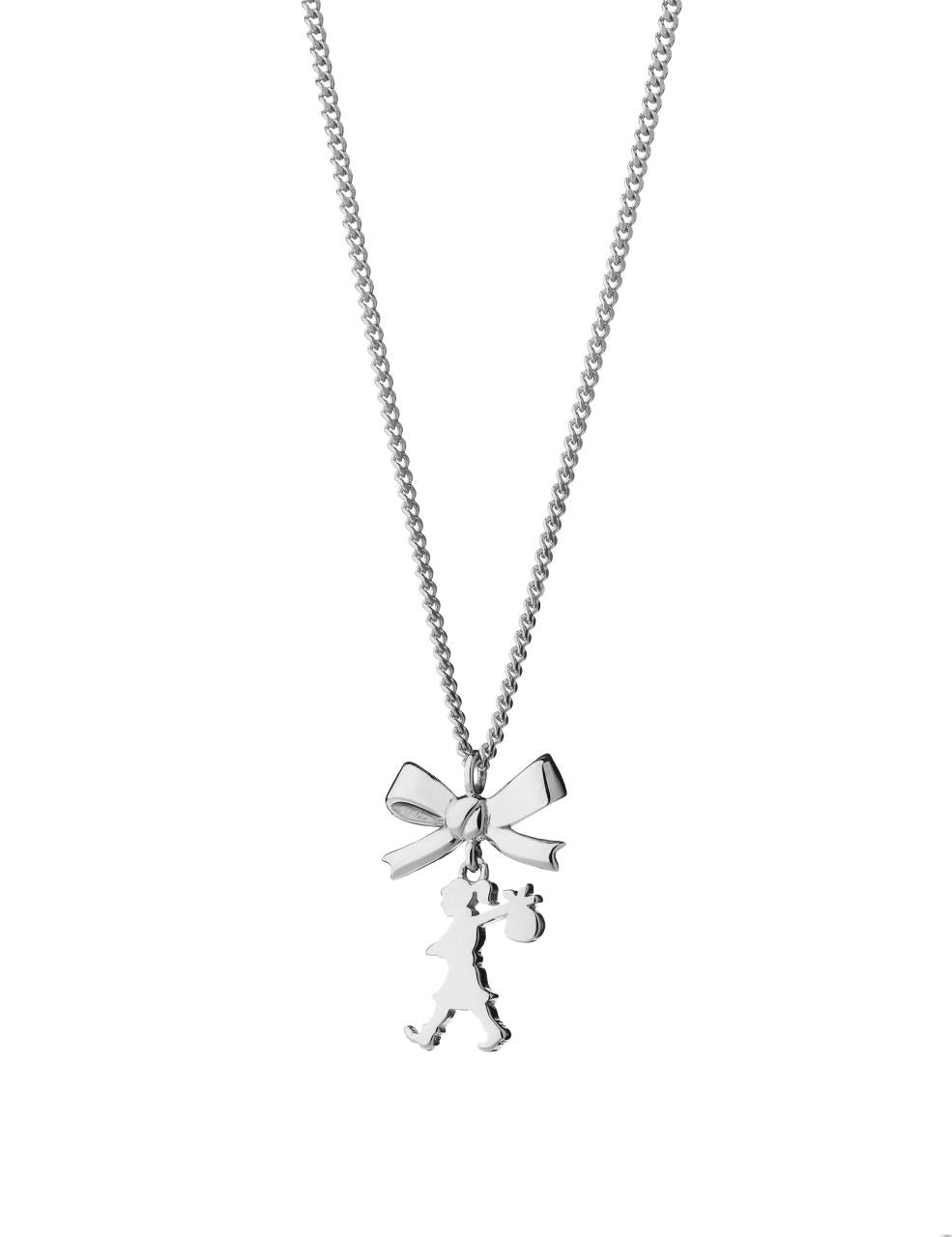 Karen Walker Sterling Silver Mini Girl with a Bow Necklace