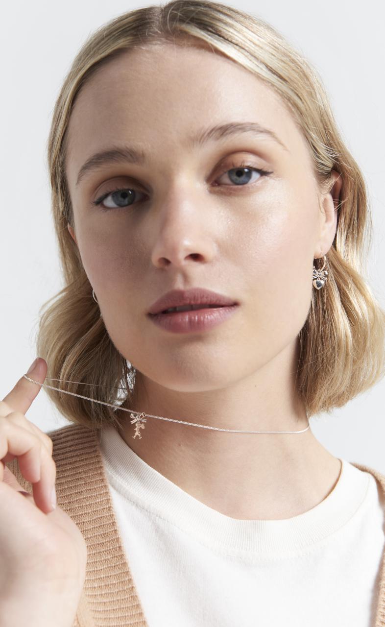 Karen Walker Sterling Silver Mini Girl with a Bow Necklace