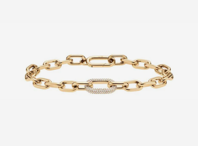 Daniel Wellington Steel Gold Plated Crystal Link Bracelet