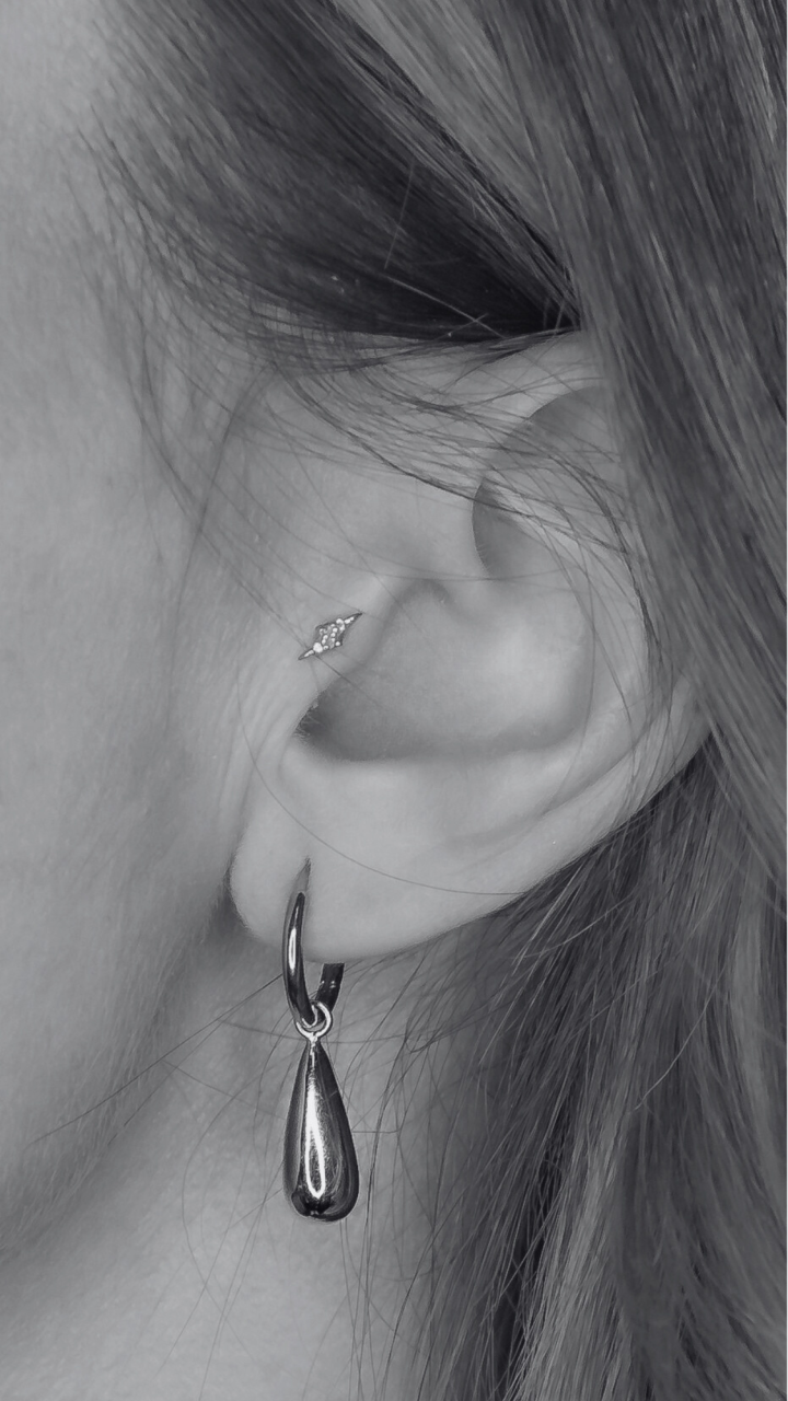 Tear Drop Hoop Earrings in 9ct Yellow Gold