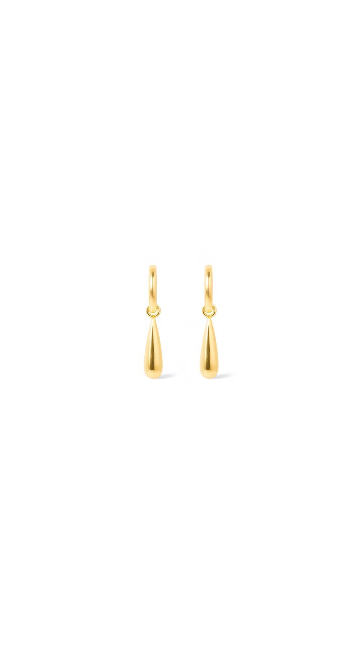 Tear Drop Hoop Earrings in 9ct Yellow Gold