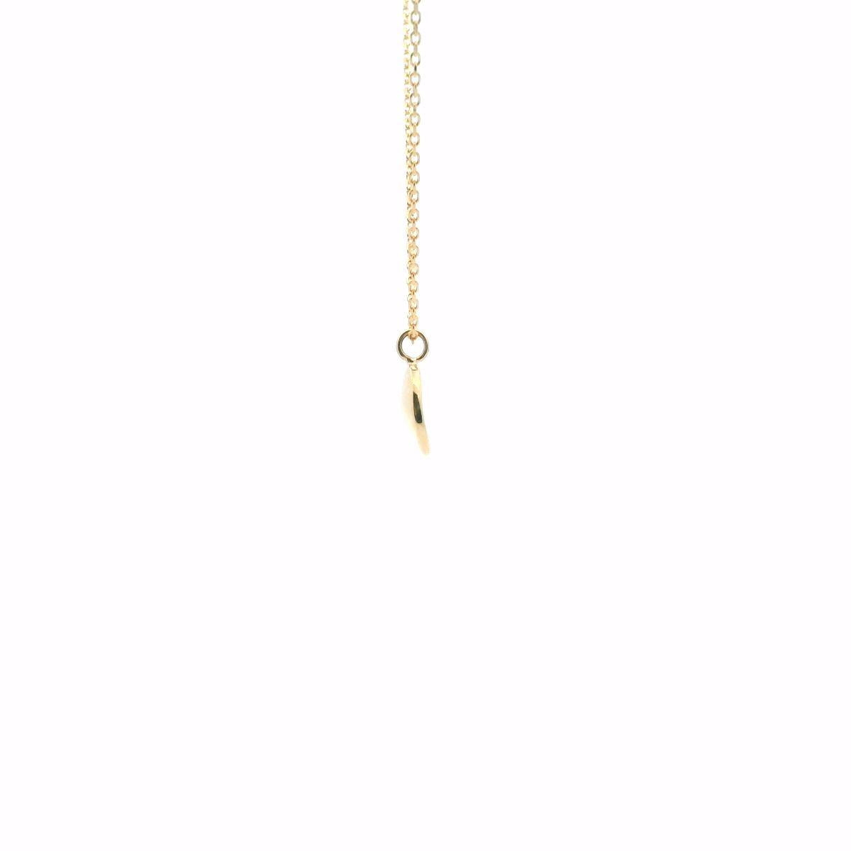 Emerald 9ct Yellow Gold Button Drop Pendant & Chain