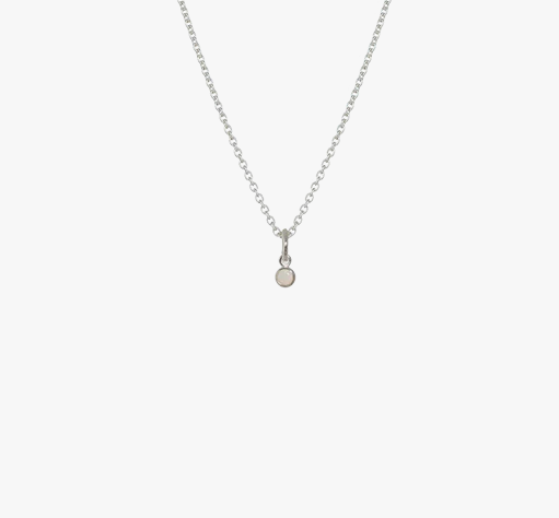Evolve Sterling Silver October Opal Birthstone Necklace