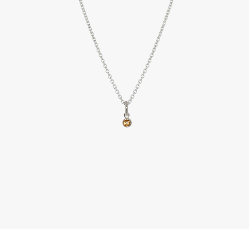 Evolve Sterling Silver November Citrine Birthstone Necklace