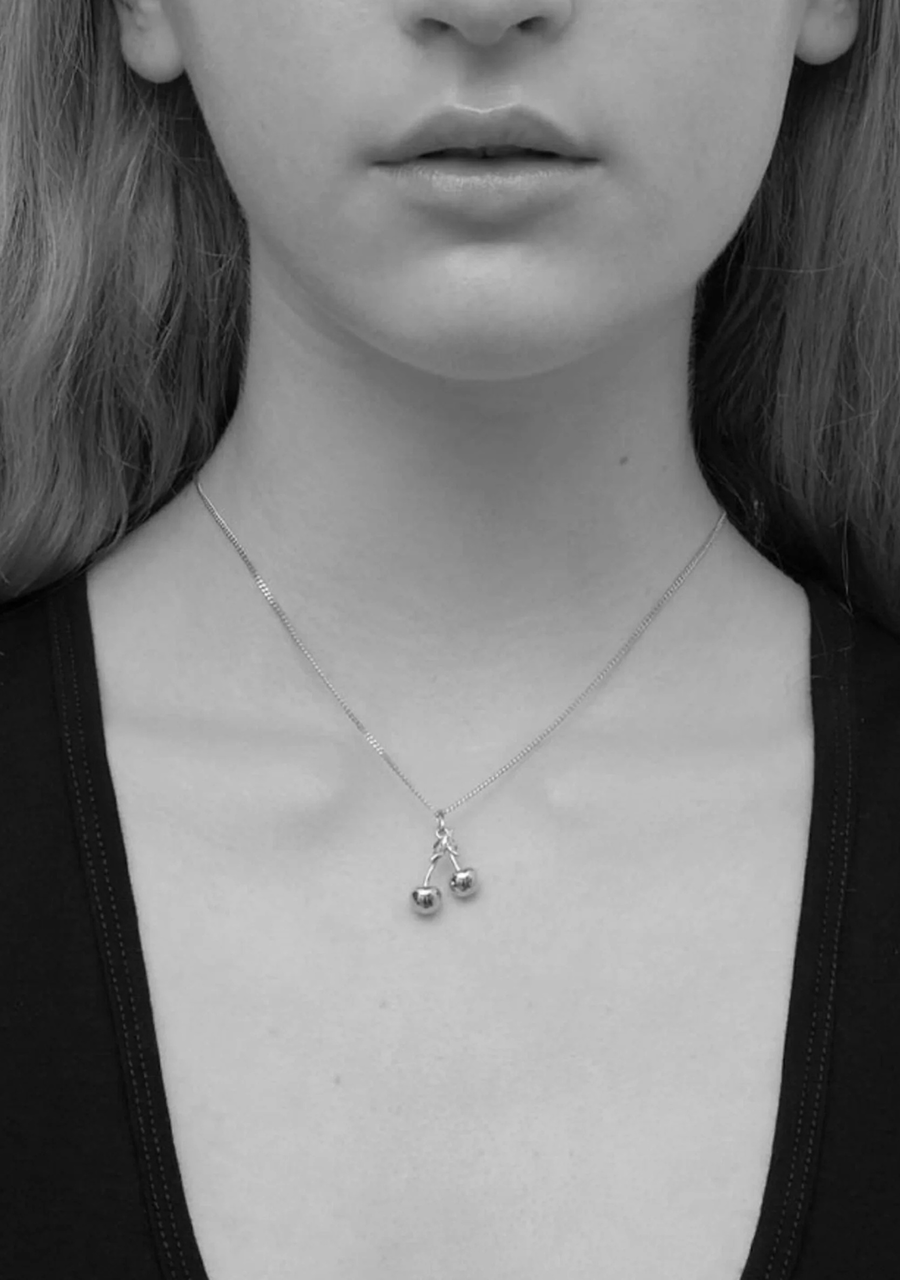 Meadowlark Sterling Silver Cherry Charm Necklace