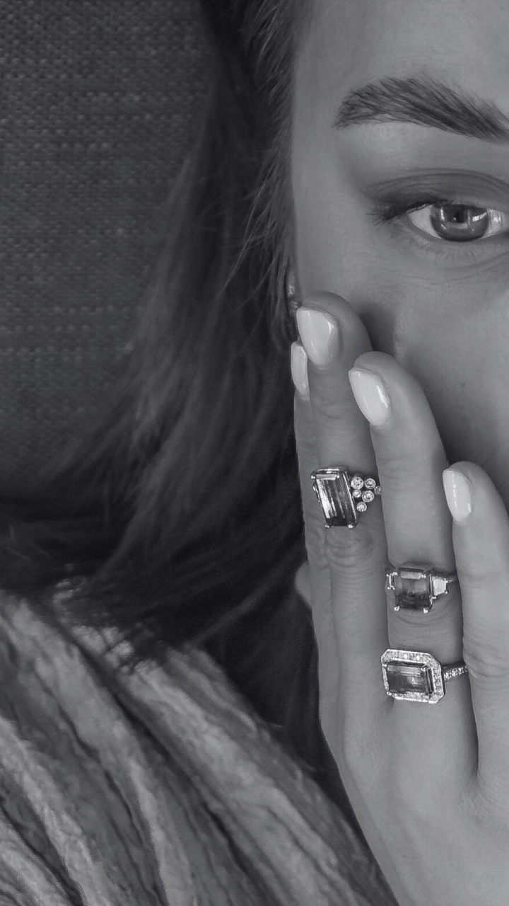 Watermelon Tourmaline & Diamond Ring in 18ct White Gold