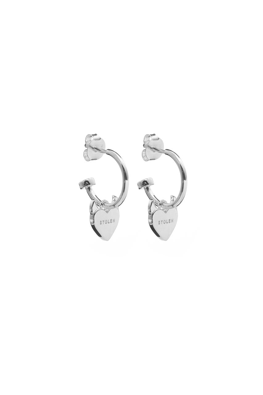 Stolen Girlfriends Club Sterling Silver Sinister Heart Sleeper Earrings