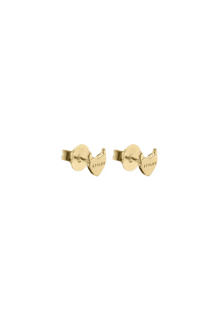 Stolen Girlfriends Club Sterling Silver/18k Gold Plated Sinister Heart Stud Earrings