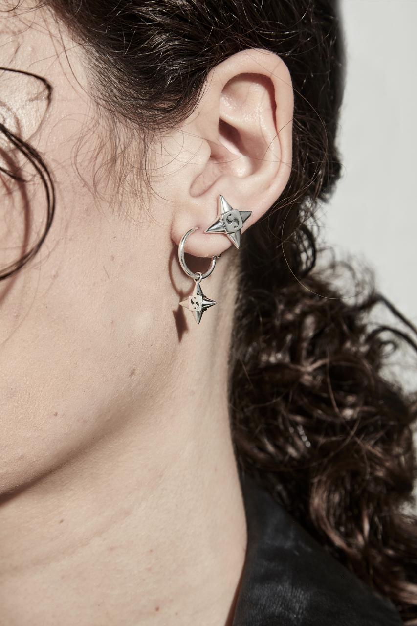Stolen Girlfriends Club Sterling Silver Star Shock Sleeper Earrings