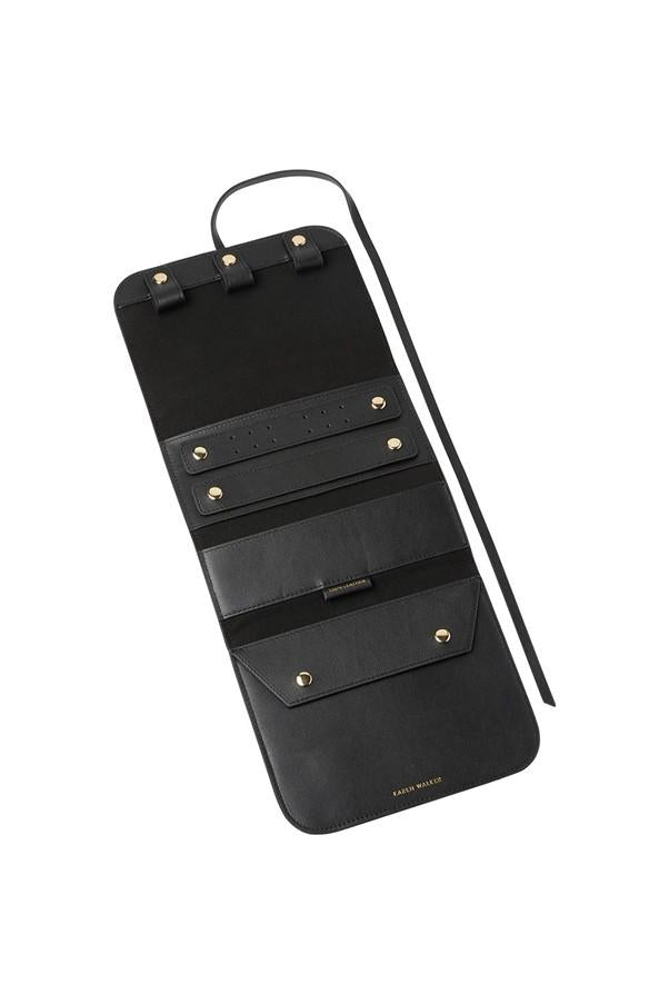 Karen Walker Leather Black Jewellery Pouch Roll