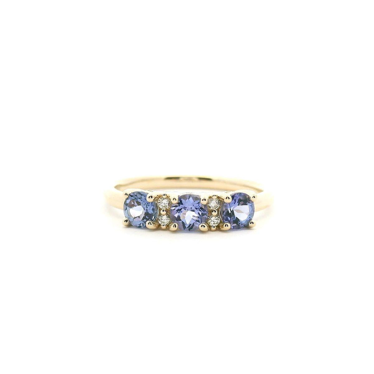 Tanzanite & Diamond 9ct Yellow Gold Ring