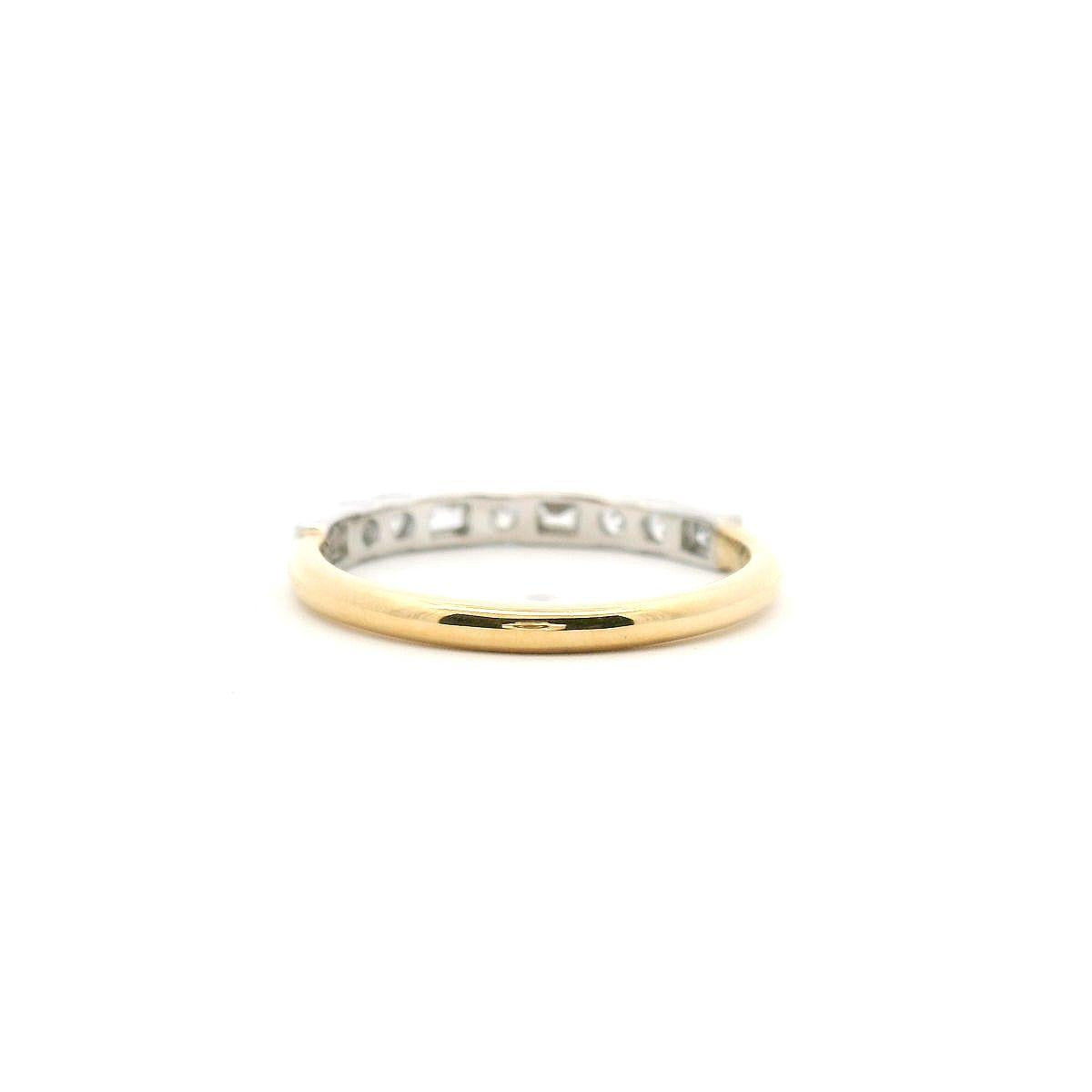 18ct Yellow & White Gold Lab Grown Diamond Baguette & Round Diamond Ring