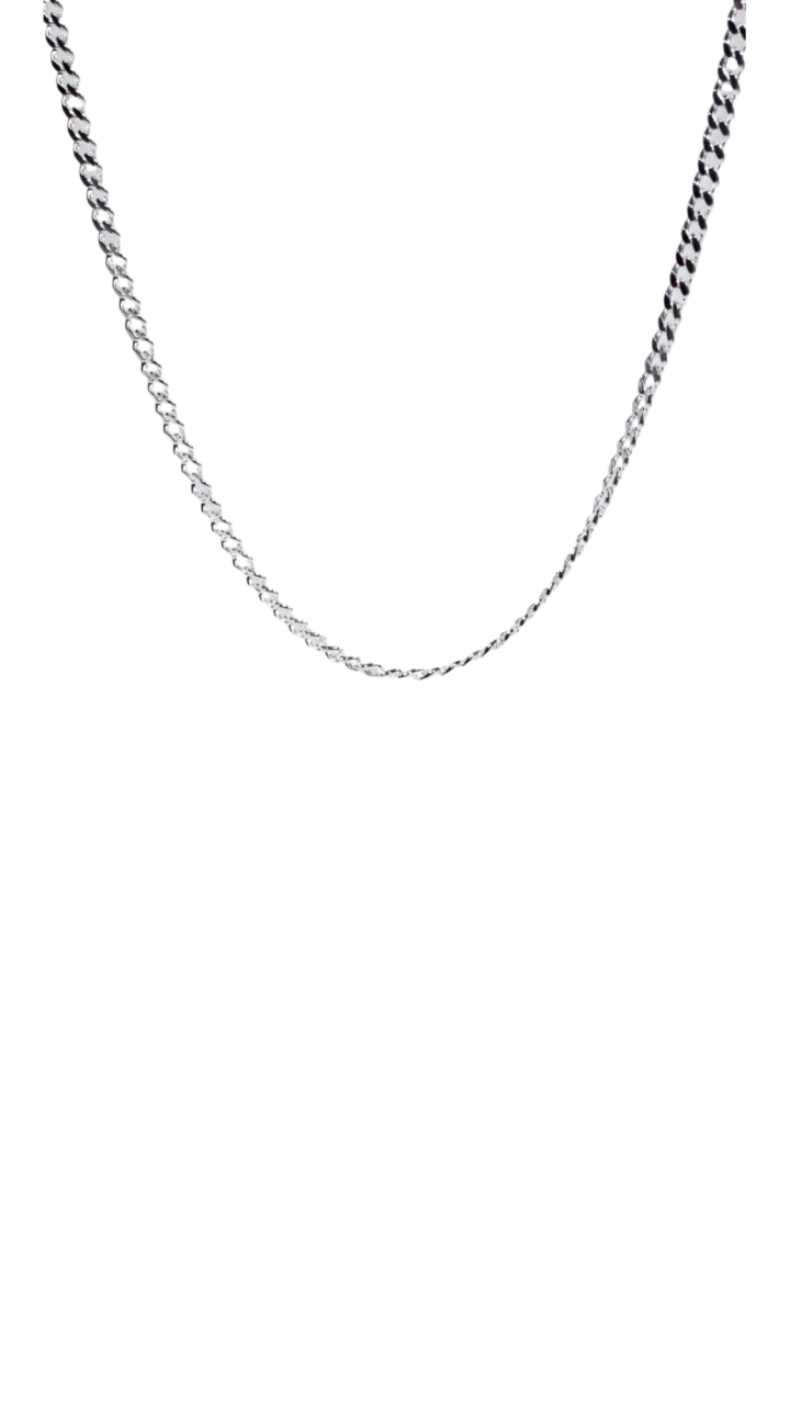 Sterling Silver Diamond Cut Curb Chain