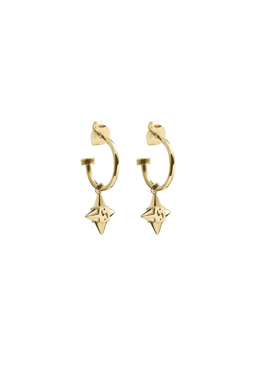 Stolen Girlfriends Club 18ct Gold Plated Star Shock Sleeper Earrings