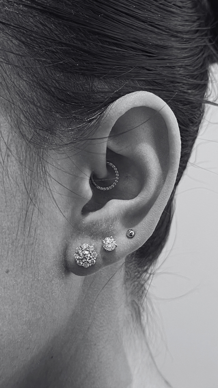 Laboratory Grown Diamond Flower Cluster Stud Earrings in 10ct White Gold