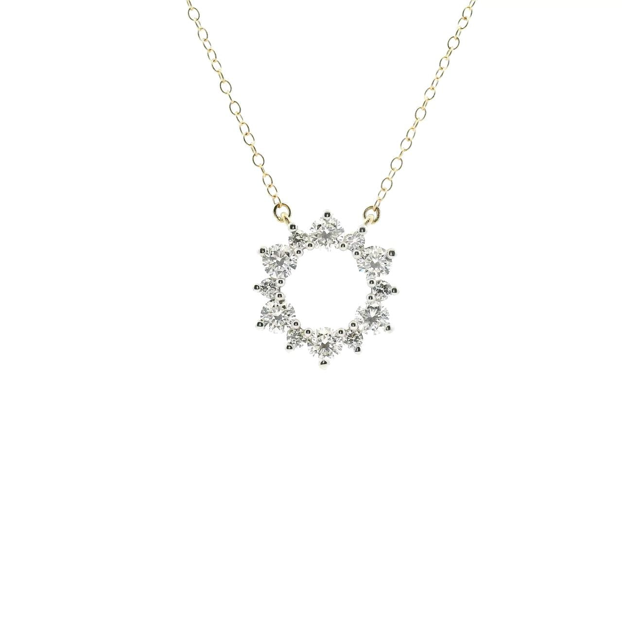 10ct Yellow Gold Lab Grown Diamond Circle Necklace