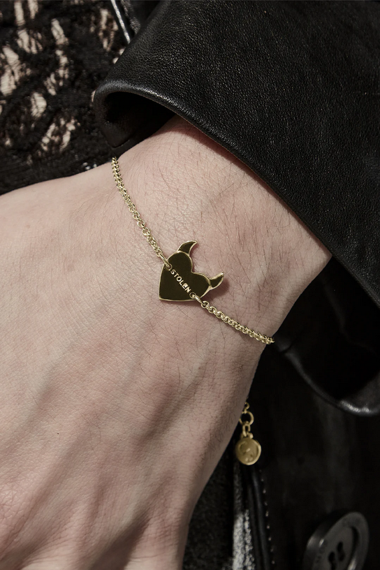 Stolen Girlfriends Club 18ct Gold Plated Sinister Heart Bracelet