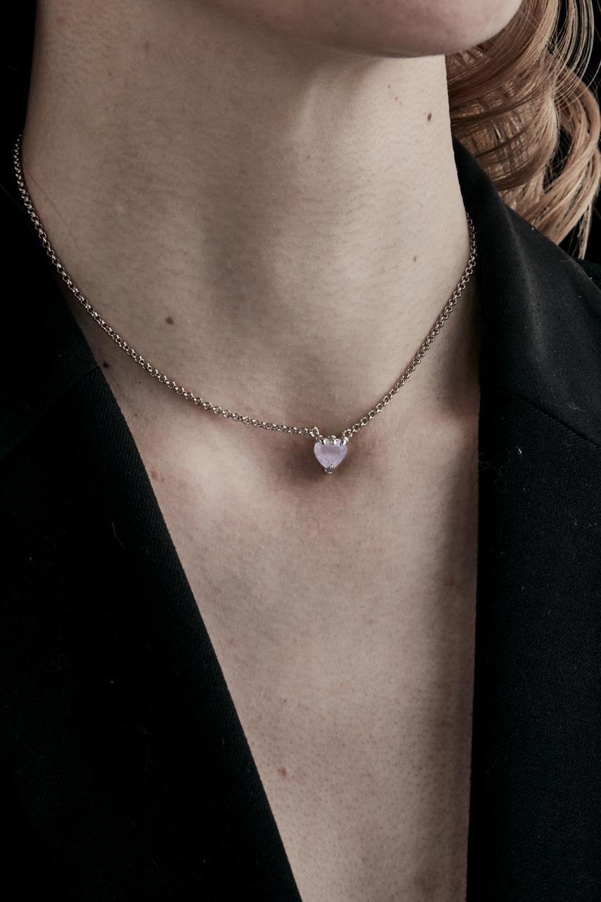 Stolen Girlfriends Club Sterling Silver Rose Quartz Talon Necklace