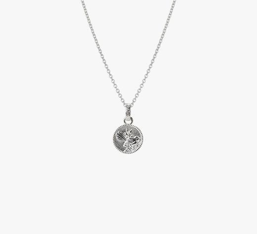 Evolve Sterling Silver Fantail Coin (Friendly) Necklace